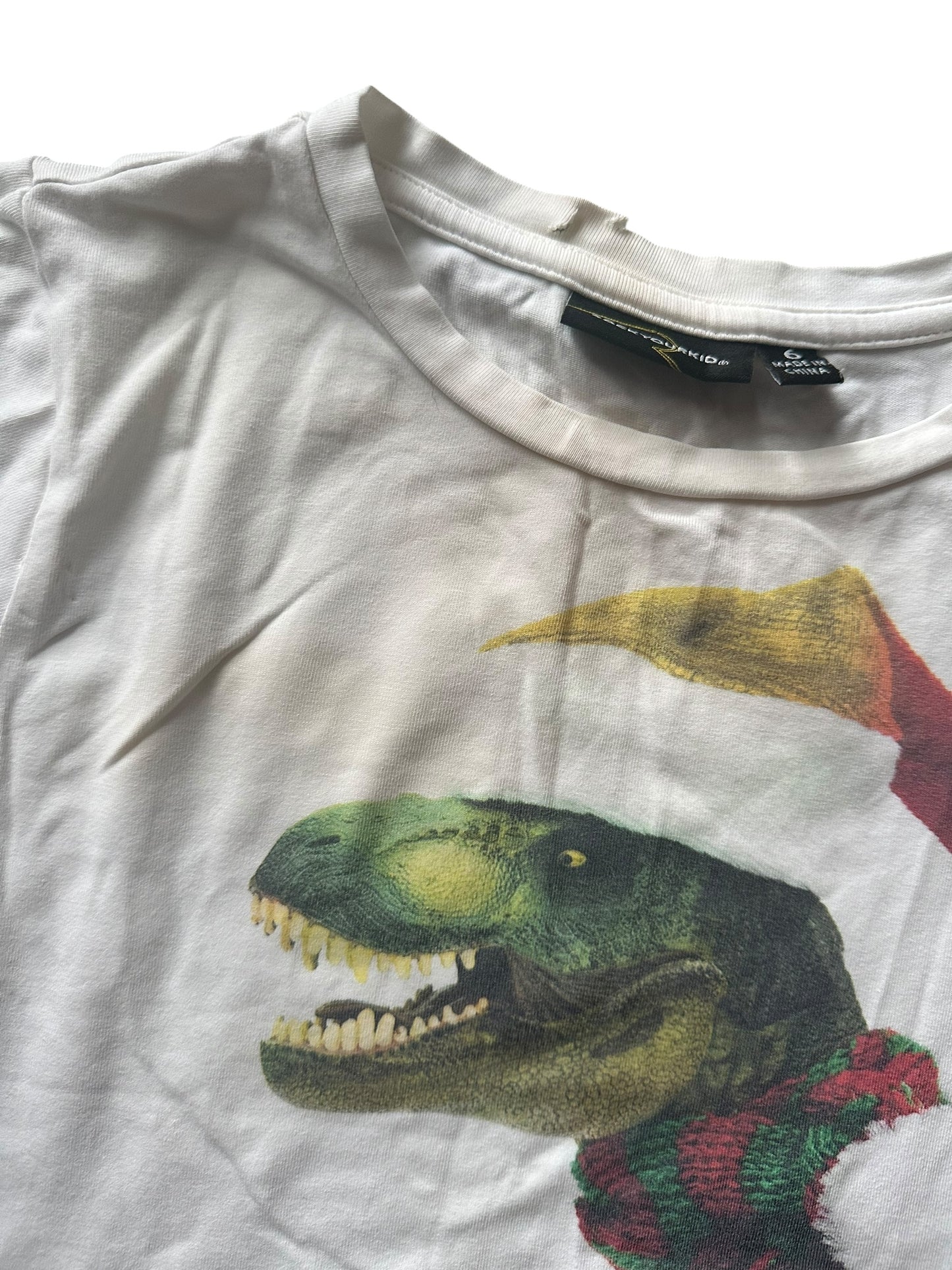 Rock Your Kid Dinosaur Christmas Tee - Size 6