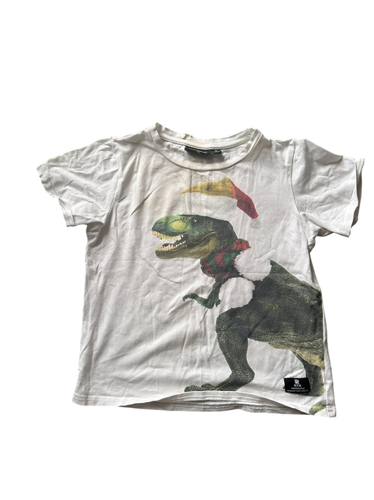 Rock Your Kid Dinosaur Christmas Tee - Size 6