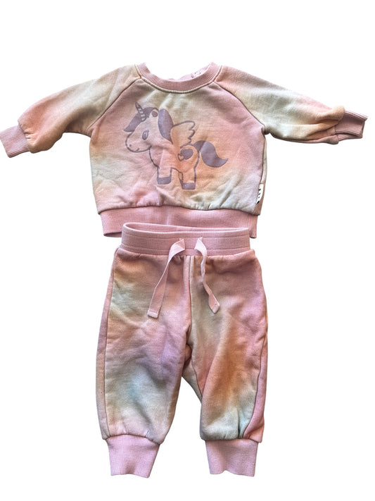 Huxbaby Unicorn Tracksuit - Size 3-6 Months